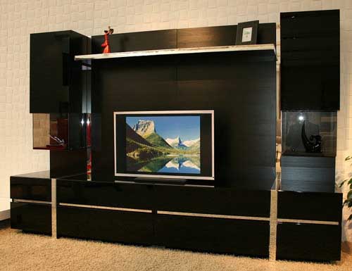Black Colour TV Cabinet Design
